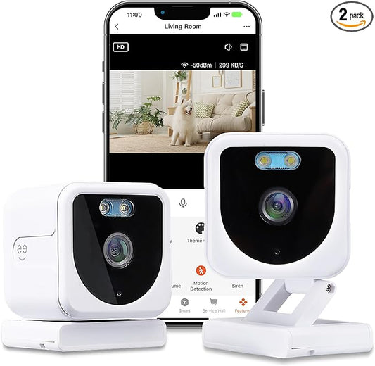 Geeni Mini 1080P Indoor/Outdoor Security Camera 2-Pack, Smart WiFi Cameras by Geeni