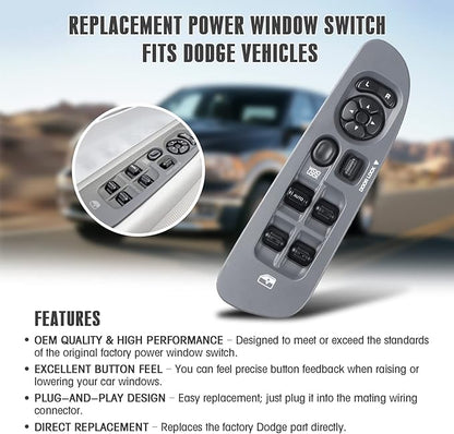 Master Power Window Switch and Bezel 56049805AB - Image 6