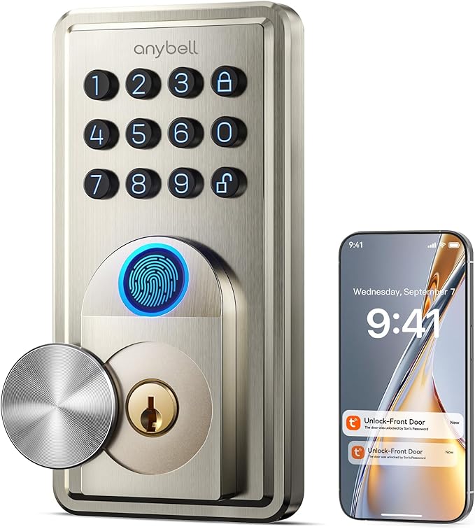 Smart Door Lock, Anybell Fingerprint Door Lock Keyless Entry by Unknown