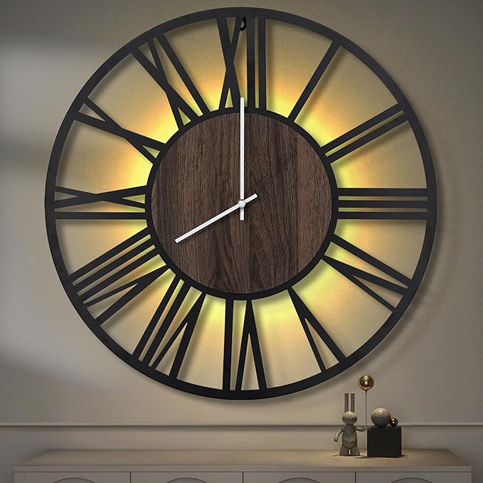 LEIKE Large Wall Clocks with Night Light Battery Operated, Silent Non Ticking by LEIKEWALLCLOCK
