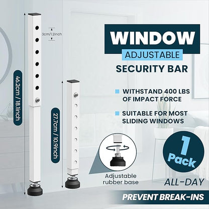 Gadgetzan 1 Pack Window Security Bars Adjustable 11"-18", Portable Short - Image 2