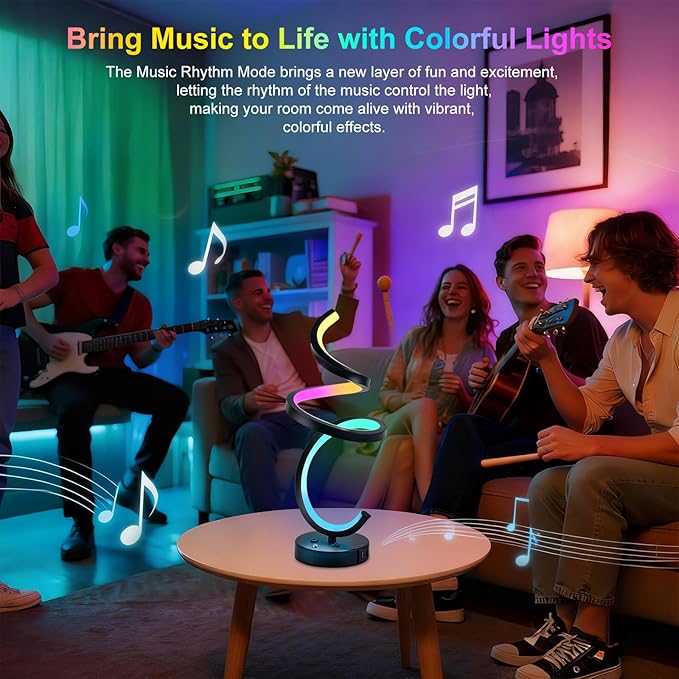 RGB Spiral LED Table Lamp, Dimmable Creative Bedside Lamp, Modern Color - Image 9