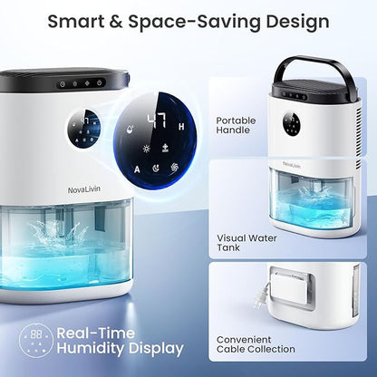 Dehumidifier for Home, 68 OZ Water Tank Dehumidifiers for Bathroom, Living room - Image 8