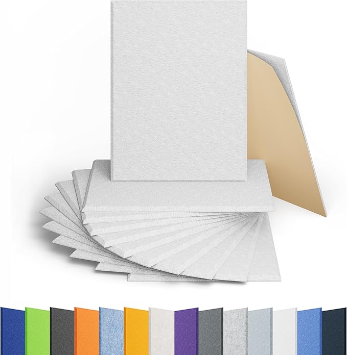 Amantech 12 Pack Acoustic Panels Self Adhesive Sound Proof Foam, High Density by Amantech