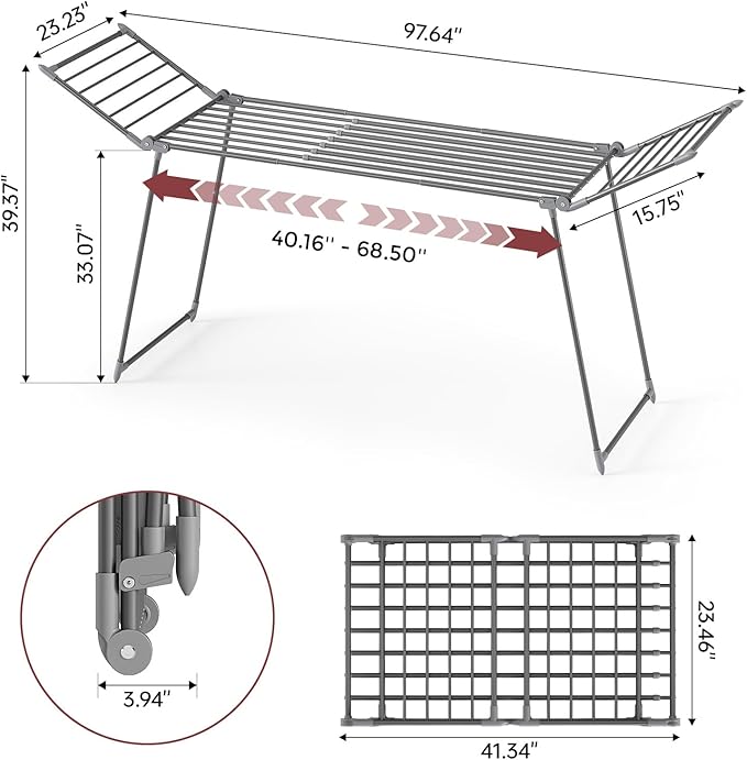 APEXCHASER Clothes Drying Rack Foldable, Large Drying Rack - Image 2