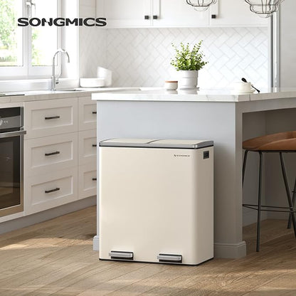 SONGMICS Trash Can, 2 x 8 Gallon Garbage Can - Image 2