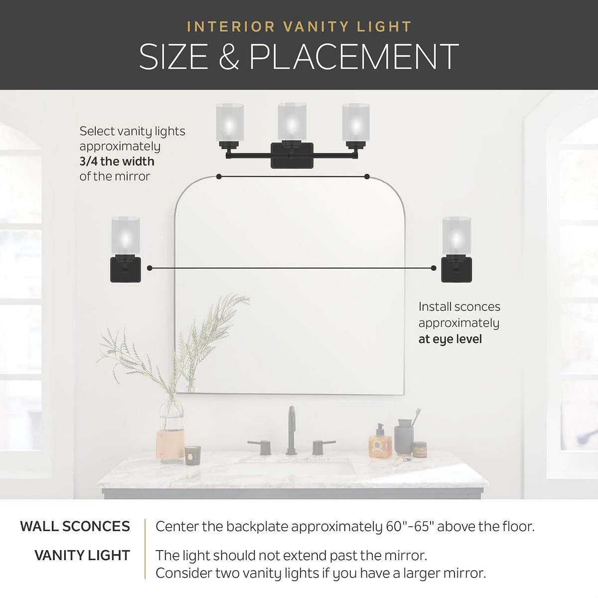 Kichler 3-Light Bathroom Vanity Light, Brushed Nickel