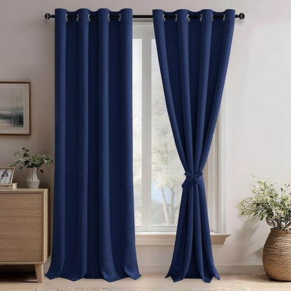 JIUZHEN Navy Blue Blackout Curtains by JIUZHEN