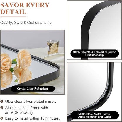 ANDY STAR 36”x48” Black Bathroom Mirror, Wall Mirror - Image 7