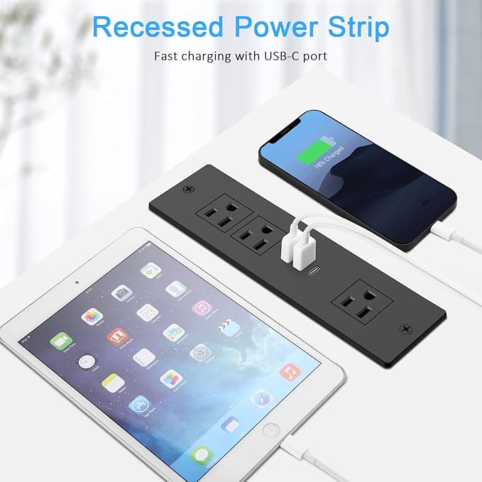 Recessed Power Strip, Furniture Drawer Outlet - Image 5