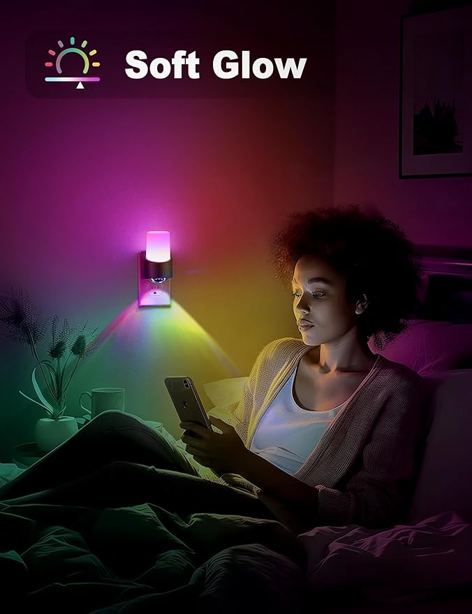 JandCase LED Night Lights Plug into Wall, Color Changing Night Light - Image 4