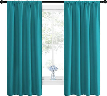 NICETOWN Peacock Blue Blackout Curtains Panels - Image 2