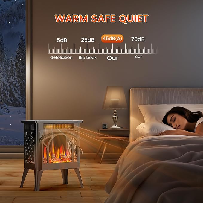 Electric Fireplace Stove, Fast Heating, 1500W X Infrared Fireplace Heater - Image 5
