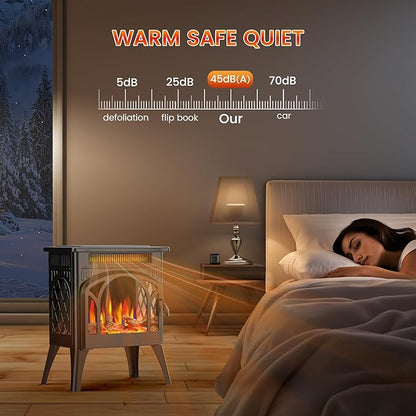 Electric Fireplace Stove, Fast Heating, 1500W X Infrared Fireplace Heater - Image 5