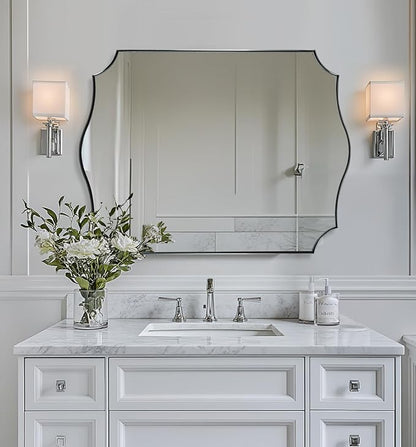 ANDY STAR Chrome Bathroom Mirror, 30x40 Inch Large Polished Chrome Mirror by ANDYSTAR