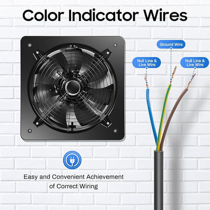 18 inch Portable Exhaust Fan, 300W Wall Mounted Vent Fans Ventilating Fan - Image 6