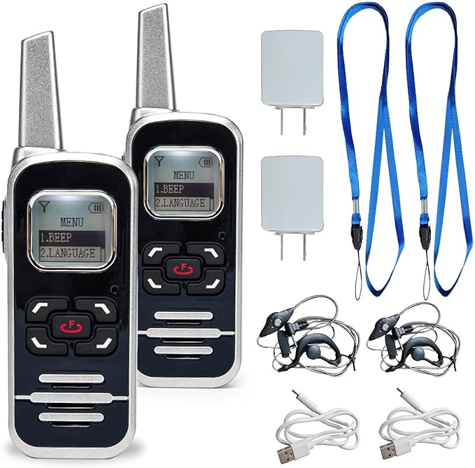 ELIDAIP M6P Mini Walkie Talkies, 1100mAh Battery Rechargeable, 128 Channels by ELIDAIP