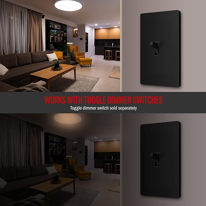 ENERLITES Screwless Toggle Switch Wall Plate, Child Safe Light Switch Cover - Image 6