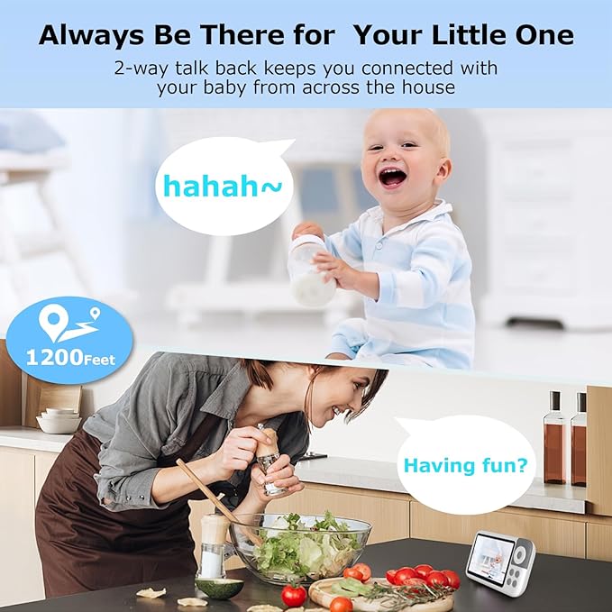 5'' Video Baby Monitor with Camera and Audio, 36-Hrs Battery Life, HD Camera - Image 5