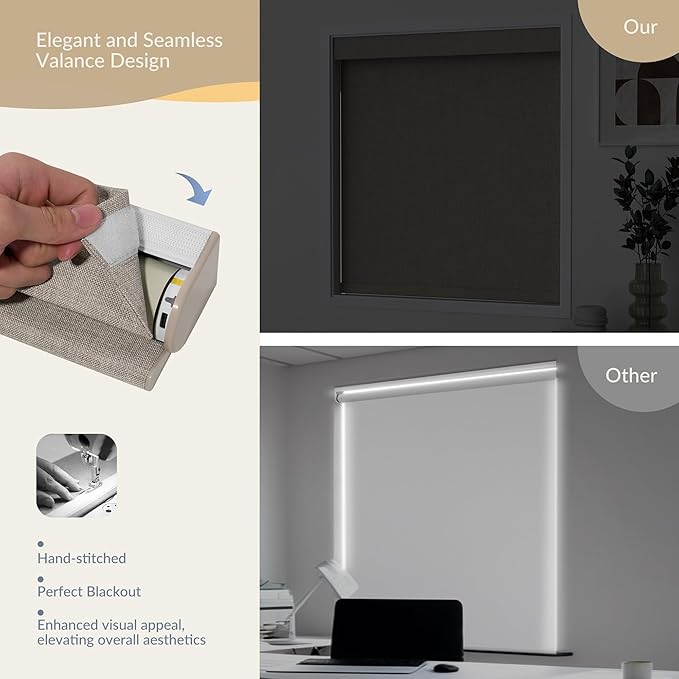 Boolegon Motorized Blinds with Remote, 100% Blackout Smart Electric Window - Image 6