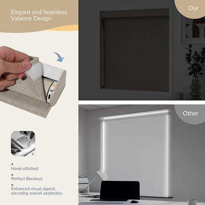 Boolegon Motorized Blinds with Remote, 100% Blackout Smart Electric Window - Image 6