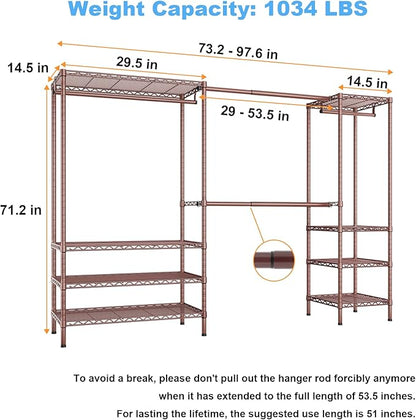 Ulif E11 Heavy-Duty Garment Rack, Metal Freestanding Clothes Rack and Closet - Image 5