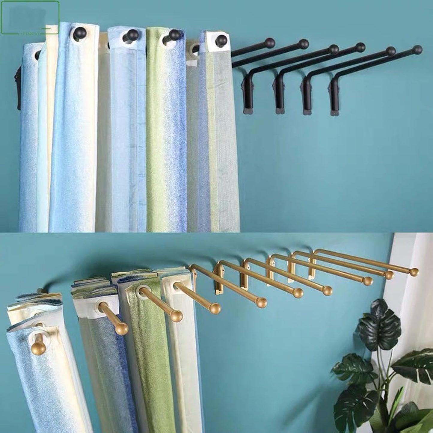Gold Swing Arm Curtain Rod 47in, Adjustable Insulated Window Display Stand, Side Panels Holder for Home Decor, Perfect for Front Door Curtains, Stylish & Functional