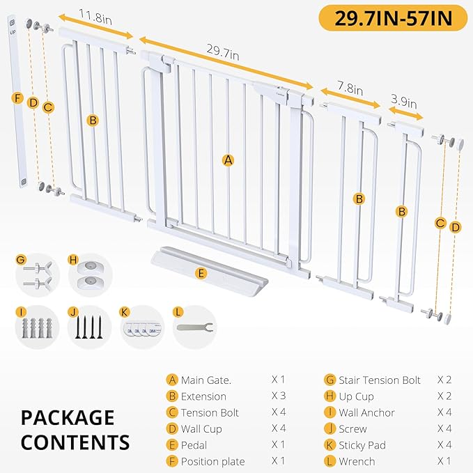 Cumbor 29.7-57" Extra Wide Baby Gate - Image 7