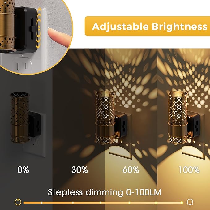L LOHAS LED Night Light, Dimmable Night Lights Plug into Wall, Vintage - Image 3