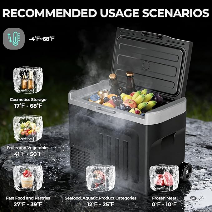 12V Portable Refrigerator, 42 Quart Dual-Voltage 12V/24V DC Car Cooler - Image 3