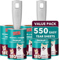 Lint Rollers for Pet Hair Extra Sticky, 550 Sheets Mega Value Set Lint Roller by MEIQIHOME