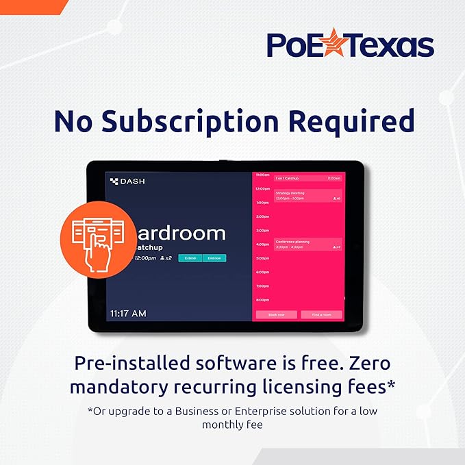 PoE Texas 8" Touchscreen Meeting Room Scheduler Tablet - Image 7
