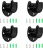 Stainless Steel Closet Rod Bracket 4pcs Heavy Duty Flange Rod Holder 1" & 1-1/4" Diameter Curtain Rod End Supports U-Shaped Wardrobe Rod Bracket Black White with Screws