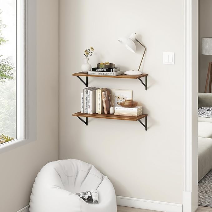 Fun Memories 27.5" W x12 D Floating Shelves, Large Wall Shelves 27.5 Inch Long - Image 2
