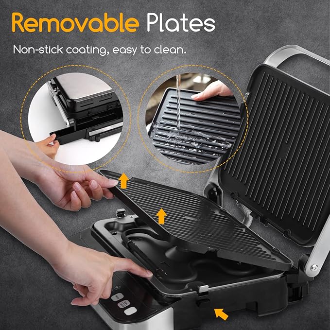 Taylor Swoden Panini Press Waffle Maker, 1600W Electric Indoor Grill - Image 7