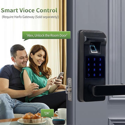 Harfo Smart Door Lock, Heavy Duty 5 in 1 Keyless Entry Door Lock, Full App - Image 6