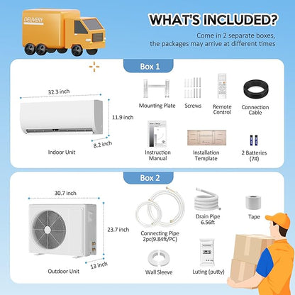 12000 BTU Mini Split Air Conditioner ＆ Heat Pump, 110V/120V Wall Mount Ductless - Image 8