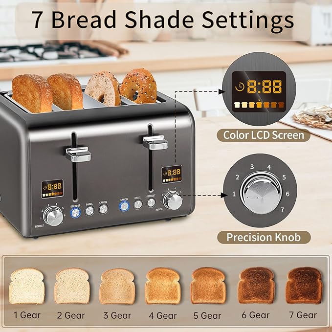SEEDEEM 4 Slice Stainless Toaster - Image 3