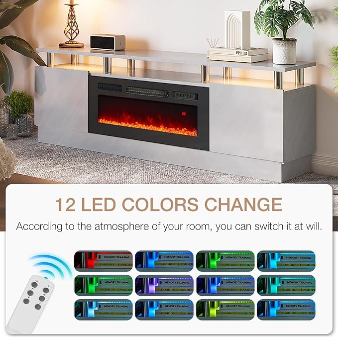 oneinmil 36" Electric Fireplace Integrated TV Stand - Image 4