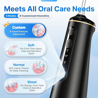 Water Flosser for Teeth, Cordless Oral Irrigator Portable Dental Cleaner Picks - Image 3