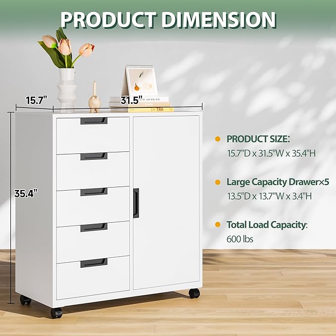 MIIIKO 5 Drawer Storage Cabinet - Image 3