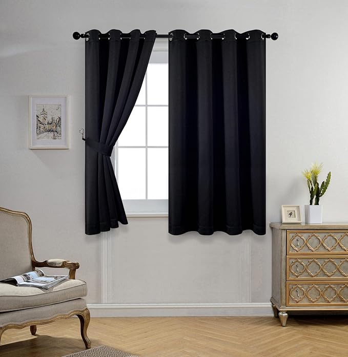 MIUCO Room Darkening Grommet Thermal Insulated Blackout Window Curtains Panels - Image 2