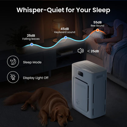 pet air purifier for home large room 2500, front angle view