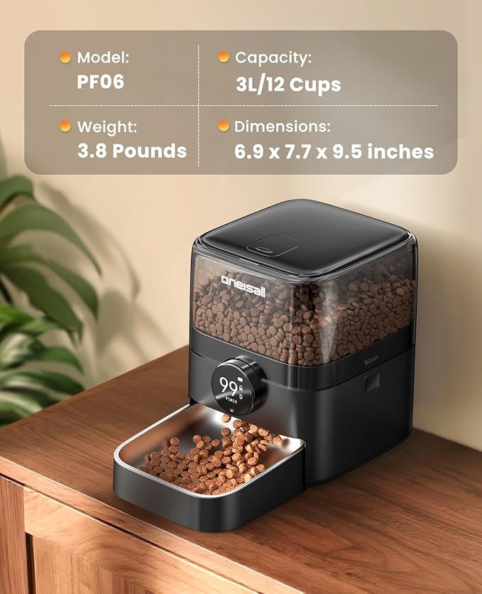 oneisall Cordless WiFi Automatic Cat Feeder, Tasty S2 Pro Rechargeable 100-Day - Image 8