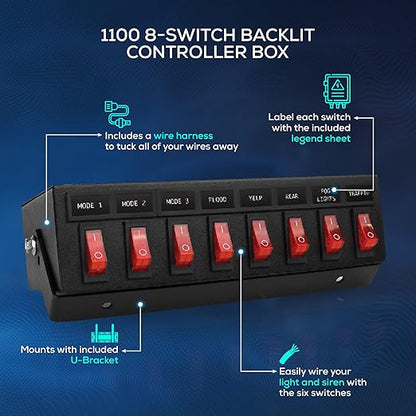 Ultra Bright Lightz 1100 8-Switch Backlit Controller Box | Emergency Vehicle - Image 2