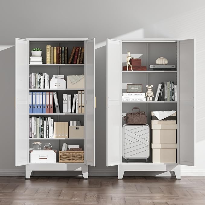 COFaR 5 Tier Metal Farmhouse Storage Cabinet - Image 9