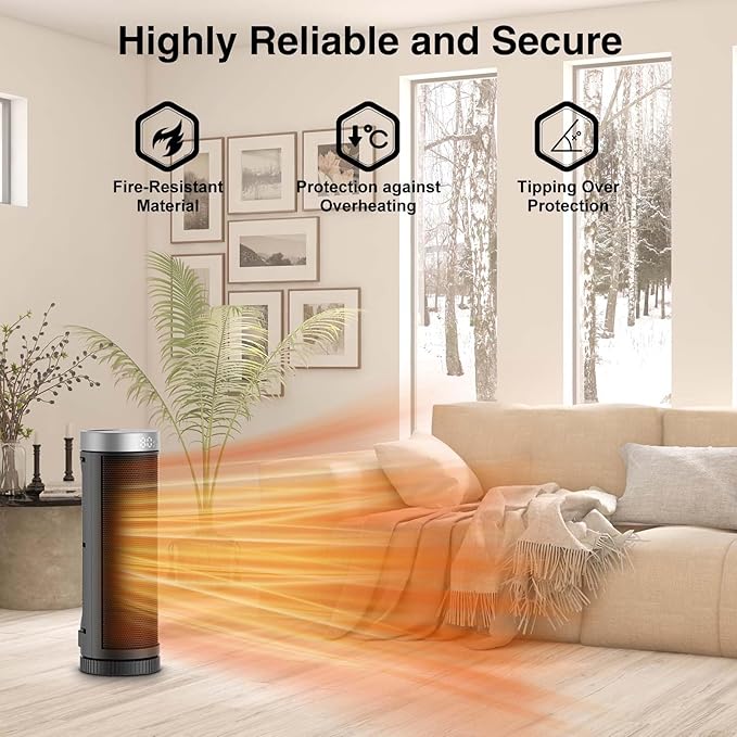 Ceramic Space Heater, Portable Indoor Heater - Image 4