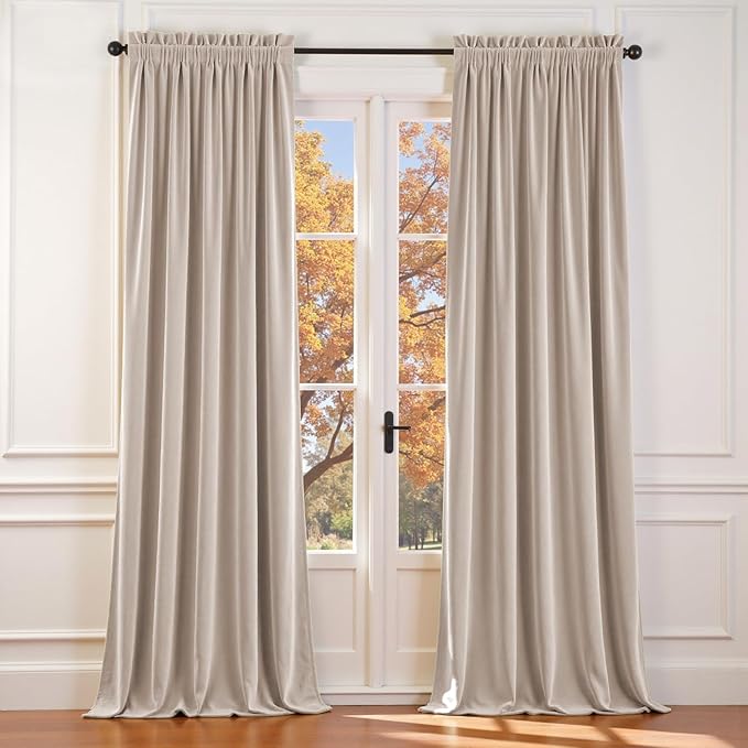 Lazzzy Velvet Blackout Curtains Thermal Insulated Room Window Drapes Super Soft by Lazzzy