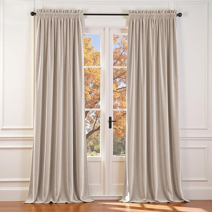 Lazzzy Velvet Blackout Curtains Thermal Insulated Room Window Drapes Super Soft by Lazzzy