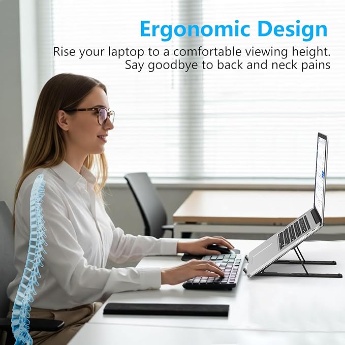 Adjustable Laptop Stand, Portable Laptop Riser - Image 2